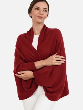 Wine Red Wearable Cashmere Wrap