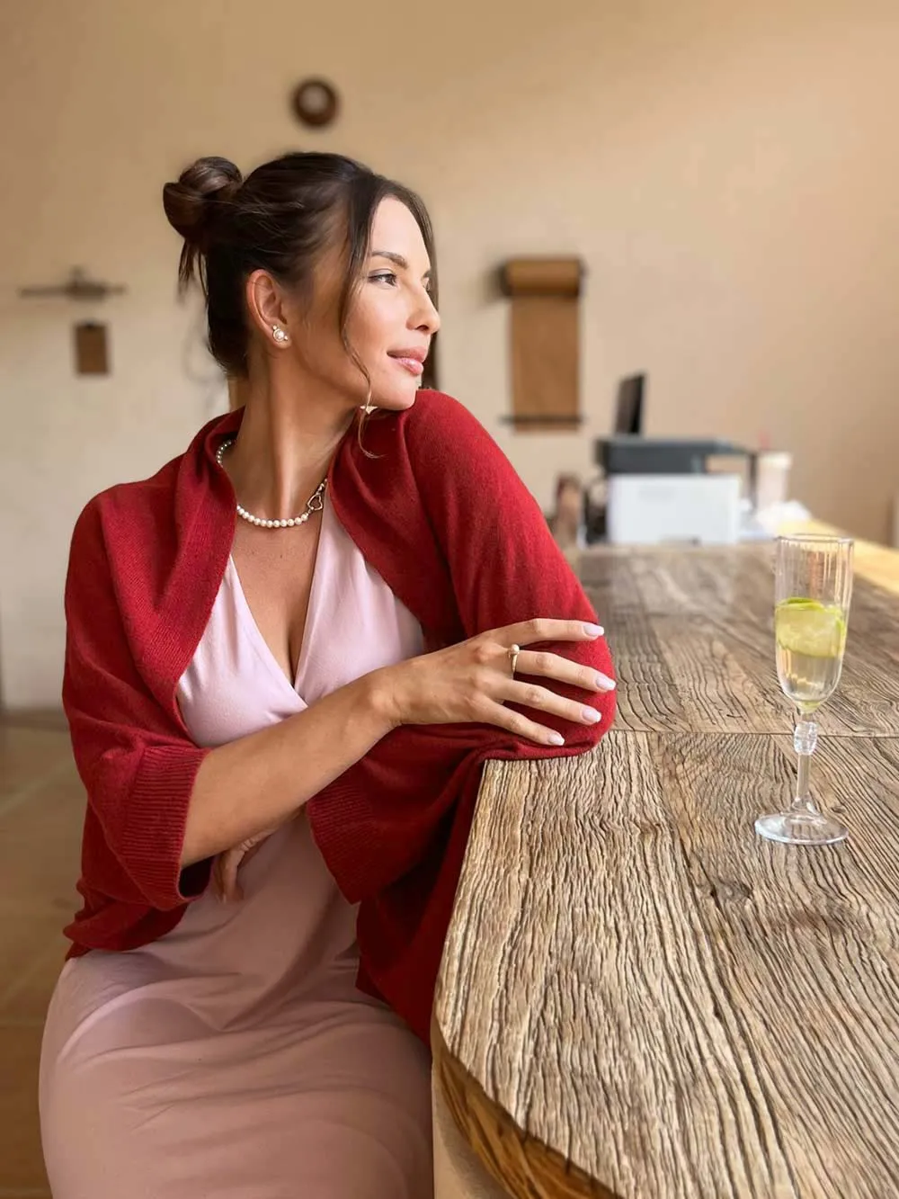 Wine Red Wearable Cashmere Wrap