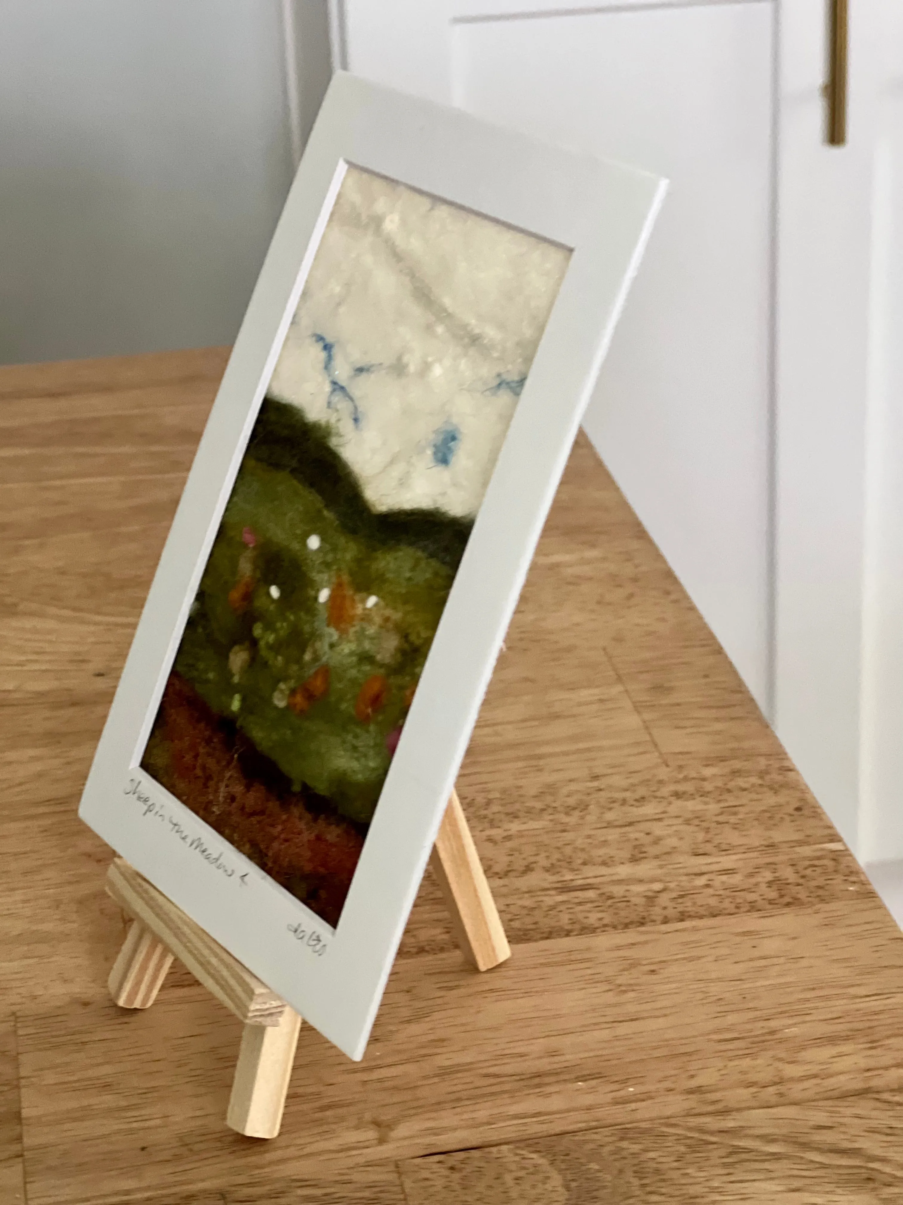 Wool Painting, Sheep in the Meadow 4
